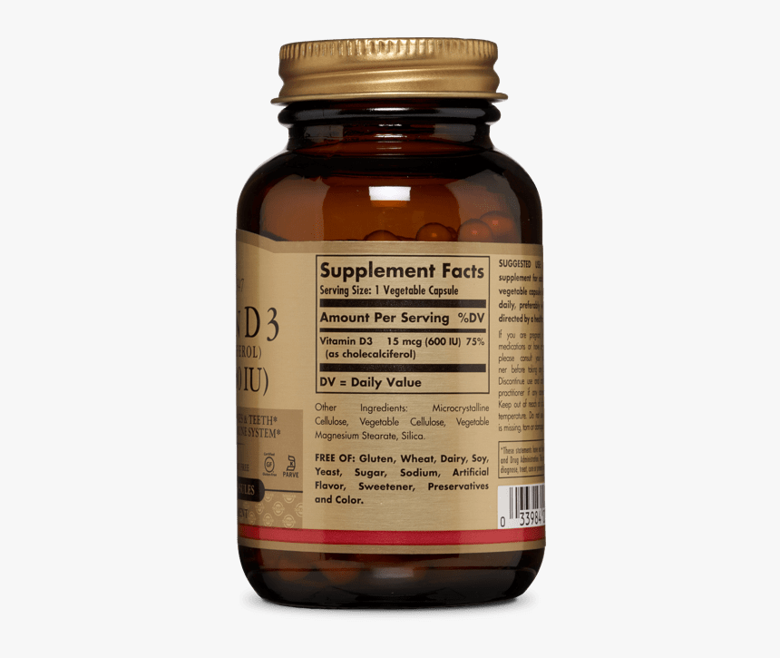 Vitamin D3 15 Mcg (600 Iu) Vegetable Capsules - D3 Vitamin 10000 Iu Uk, HD Png Download, Free Download