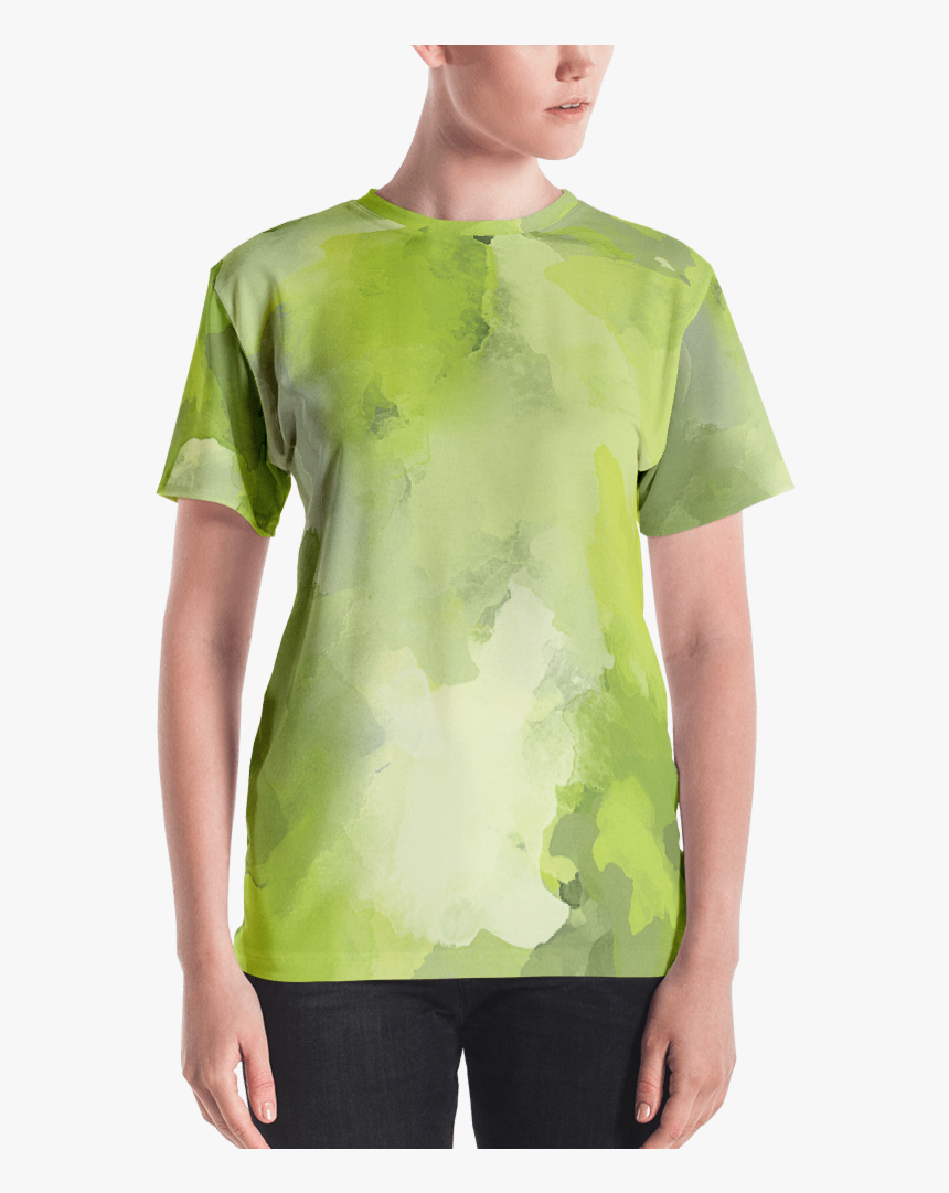 Apple Green Watercolor Women"s T Shirt T Shirt Zazuze - T-shirt, HD Png Download, Free Download