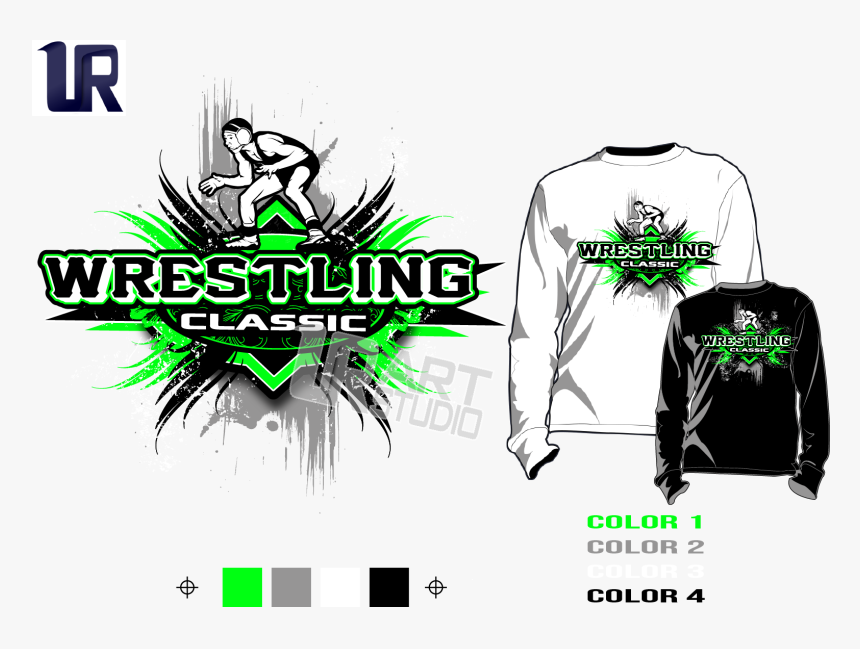 Wrestling Tshirt Vector Design Separated 4 Color - Wrestling T Shirt Logo, HD Png Download, Free Download