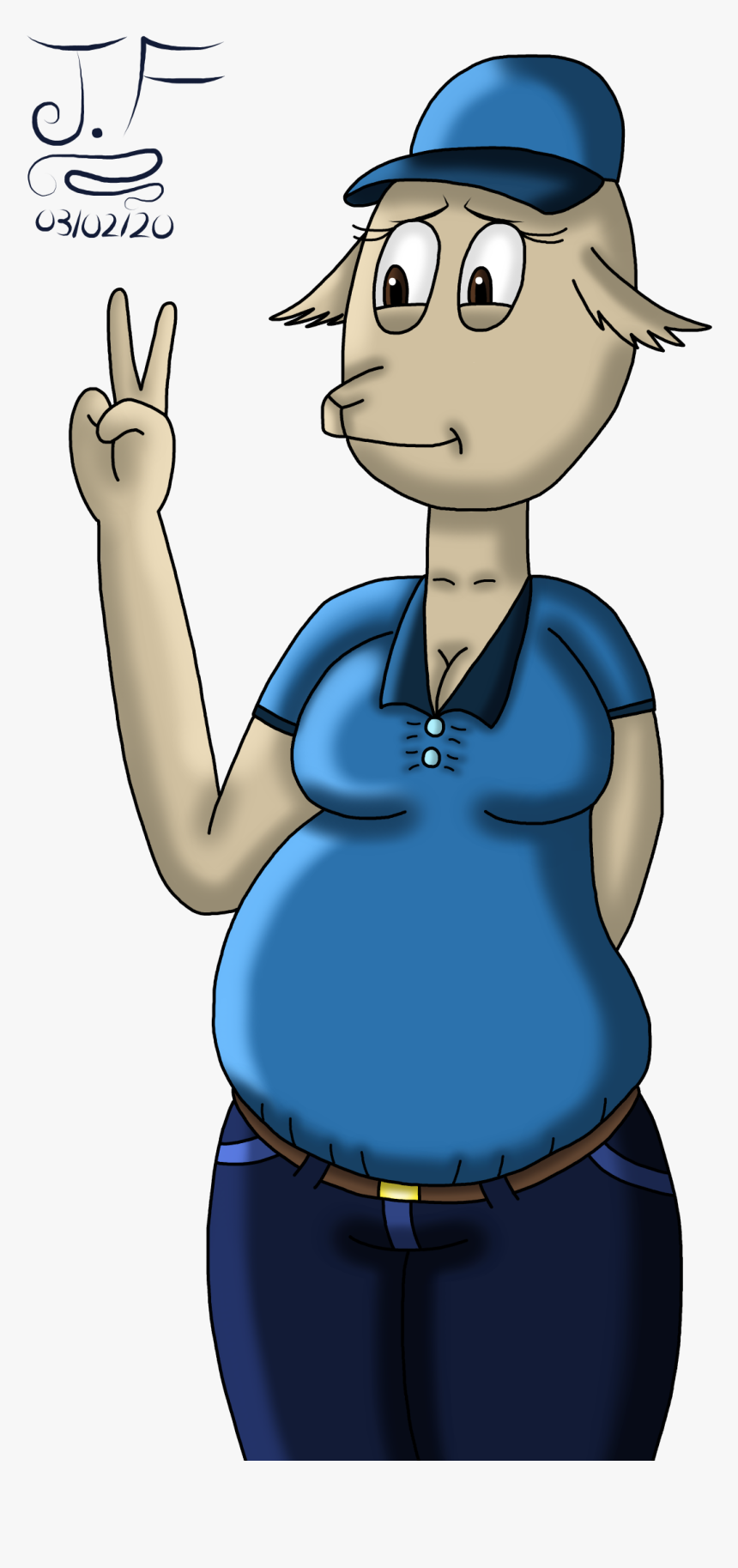 Curvy Goat Cashier - Cartoon, HD Png Download, Free Download