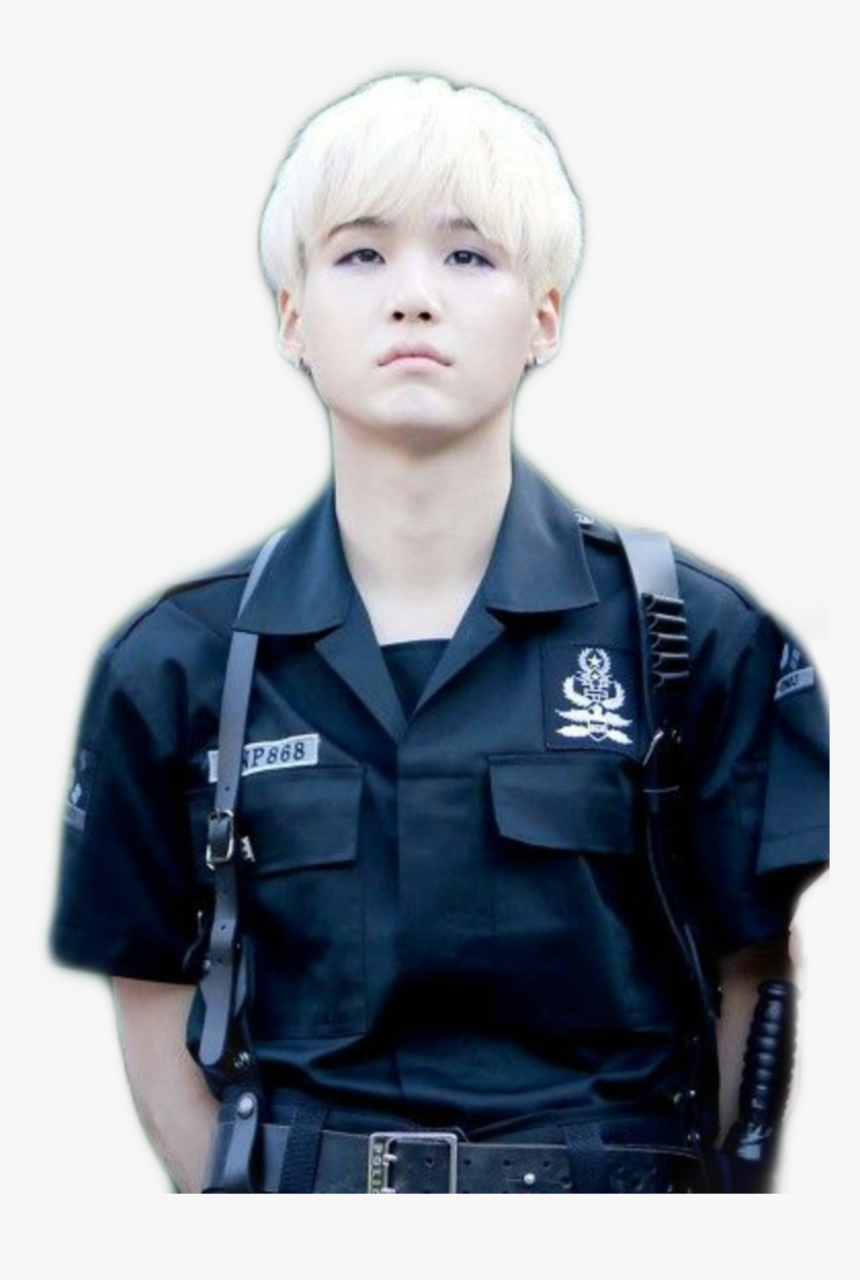 #yoongi #suga #police #bts #perfekt #whitehaire #cool - Yoongi Policeman, HD Png Download, Free Download