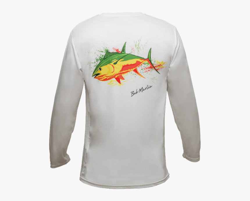 Bob Marlin Rasta Tuna Performance Shirt White - Sweatshirt, HD Png Download, Free Download