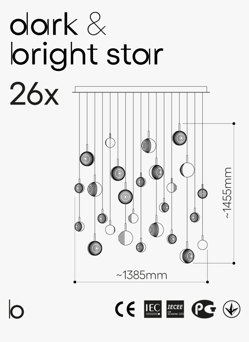 Dark & Bright Star Chandelier / 26 Pcs Dark & Bright - Chandelier, HD Png Download, Free Download