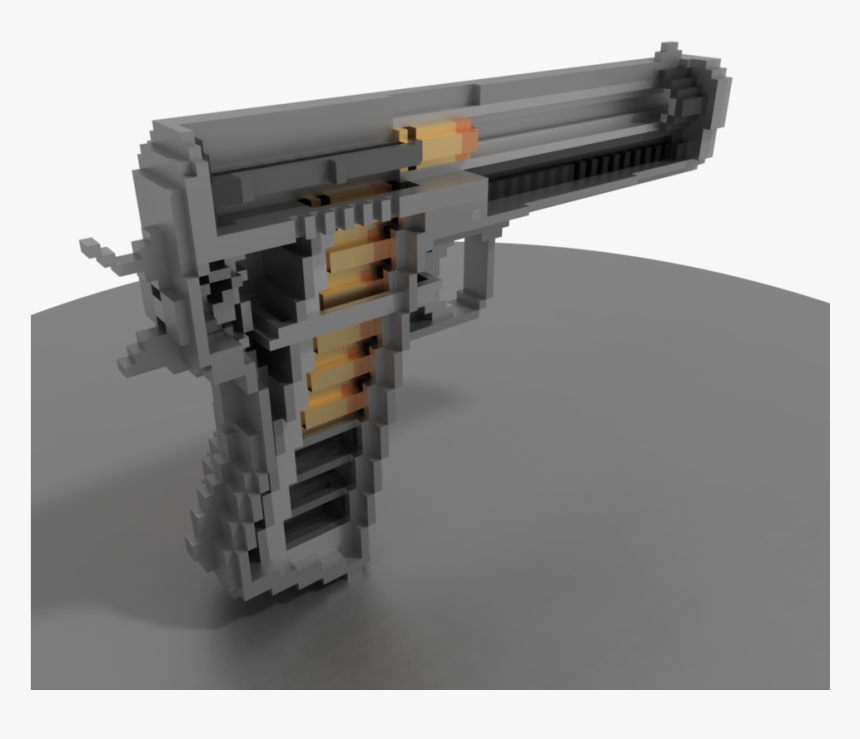 A Cutaway M1911 Pistol Created & Rendered Using Magicavoxel, - Lego, HD Png Download, Free Download