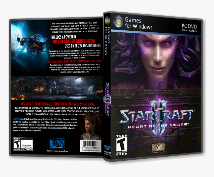 Heart Of The Swarm Box Cover - Starcraft 2 Wings Of Liberty, HD Png Download, Free Download