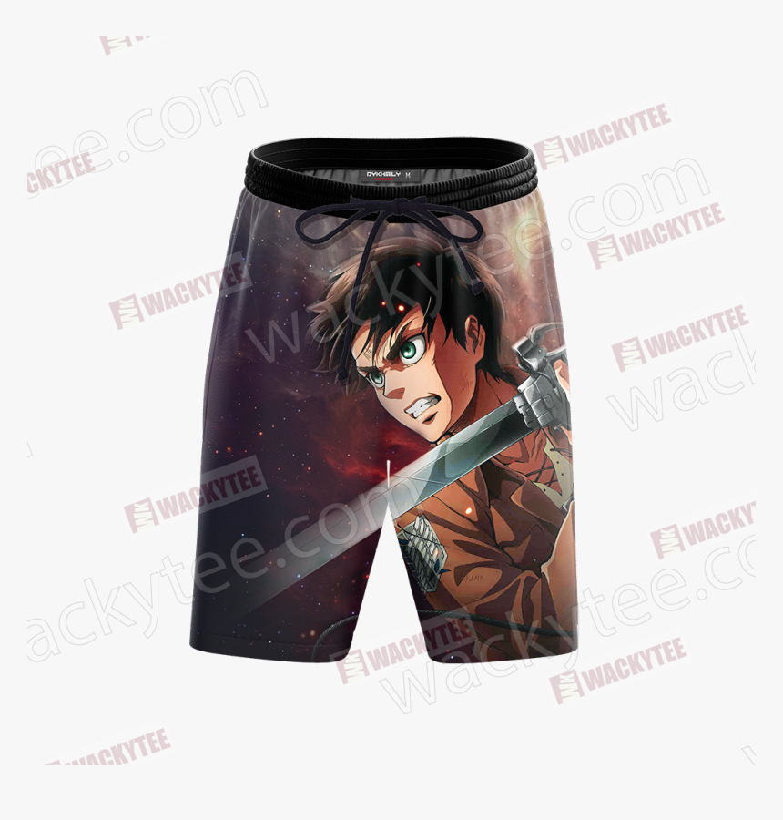 Attack On Titan Eren Jaeger 3d Beach Shorts Fullprinted - Eren Attack On Titan, HD Png Download, Free Download