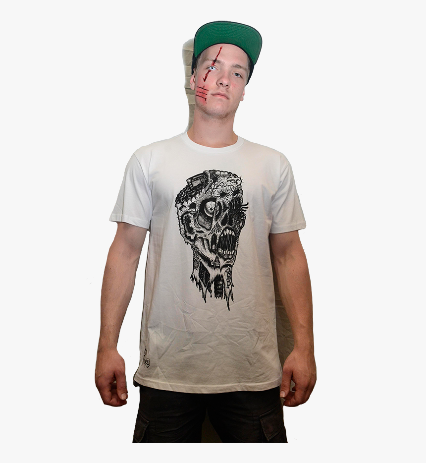 Fear Factory Queenstown Zombie Head White Tshirt - Skateboard Deck, HD Png Download, Free Download