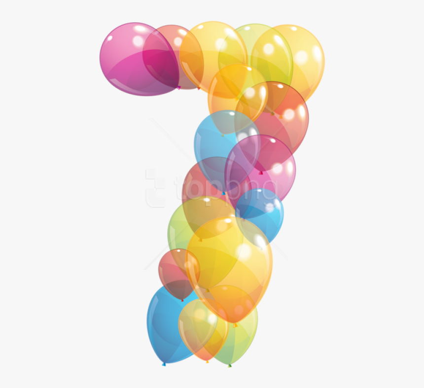 Free Png Download Transparent Seven Number Of Balloons - 7 Birthday Balloons Png, Png Download, Free Download