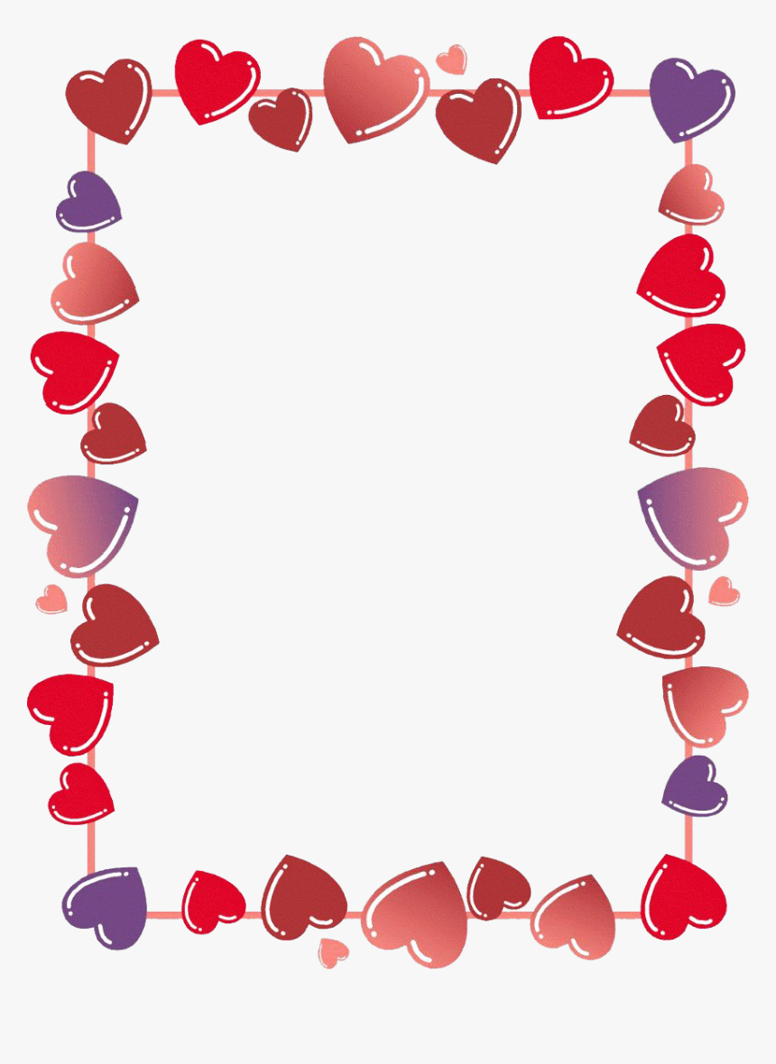 Valentines Day Border Png Free Download - Borders Design Heart, Transparent Png, Free Download