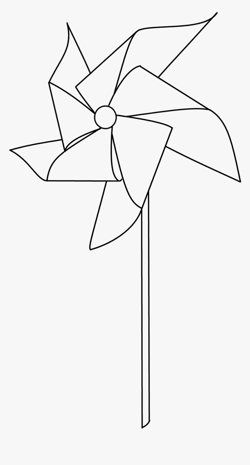 Line Art Leaf Pinwheel - Sketch, HD Png Download, Free Download