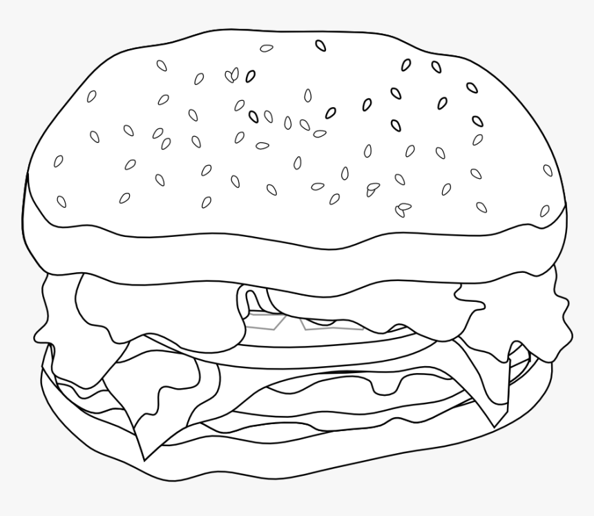 Picture Black And White Stock Burger Clipart Black - Illustration, HD Png.....