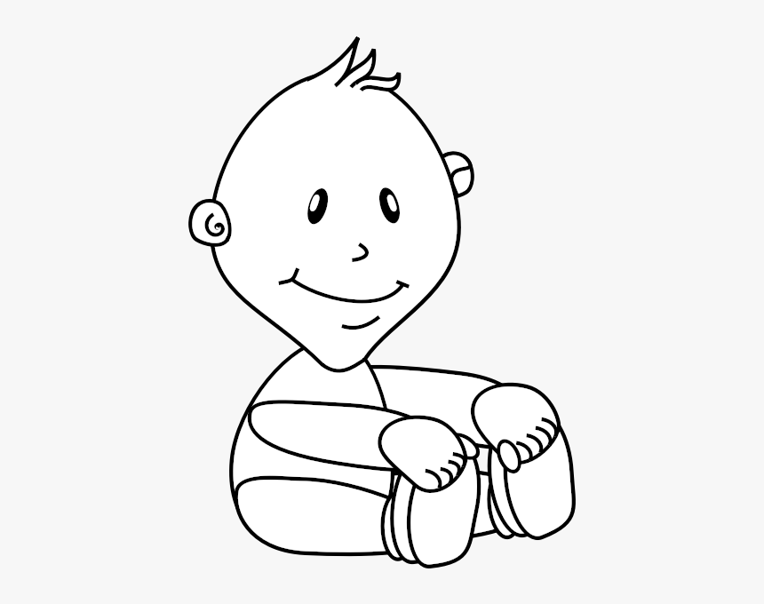 Baby Boy Vector Image - Outline Of A Baby, HD Png Download, Free Download