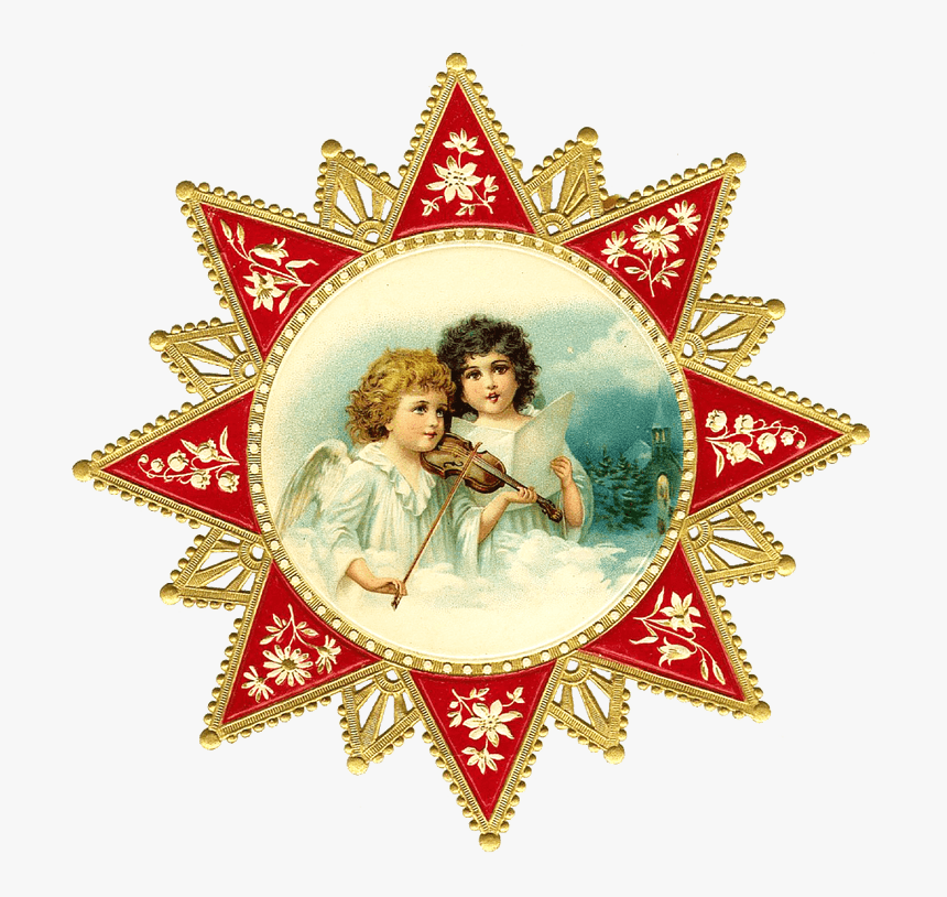 Victorian Vintage Cherubins In A Star Clip Arts, HD Png Download, Free Download