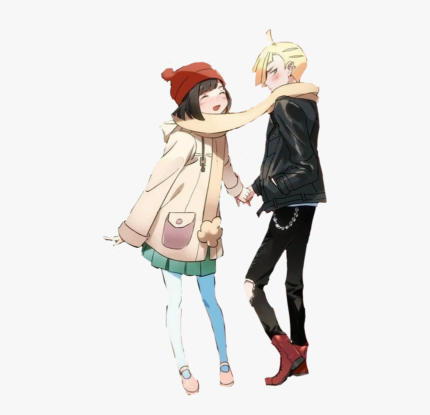 #anime #couple #christmas - Cartoon, HD Png Download, Free Download