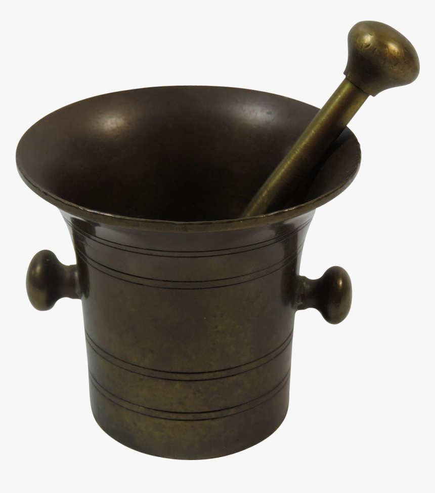 Mortar And Pestle Bronze Circa 1800s - Antique, HD Png Download, Free Download