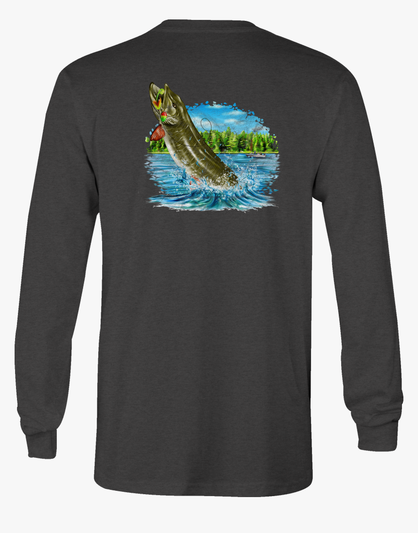 Long Sleeve Tshirt Fish Jumping Lake For Women - Tshirts Orange Fall Casual Men, HD Png Download, Free Download