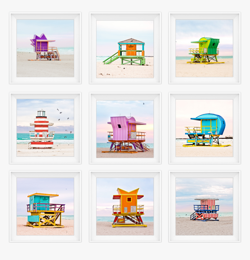 Miami Beach Hut Lifeguard Stand Print Collection, HD Png Download, Free Download