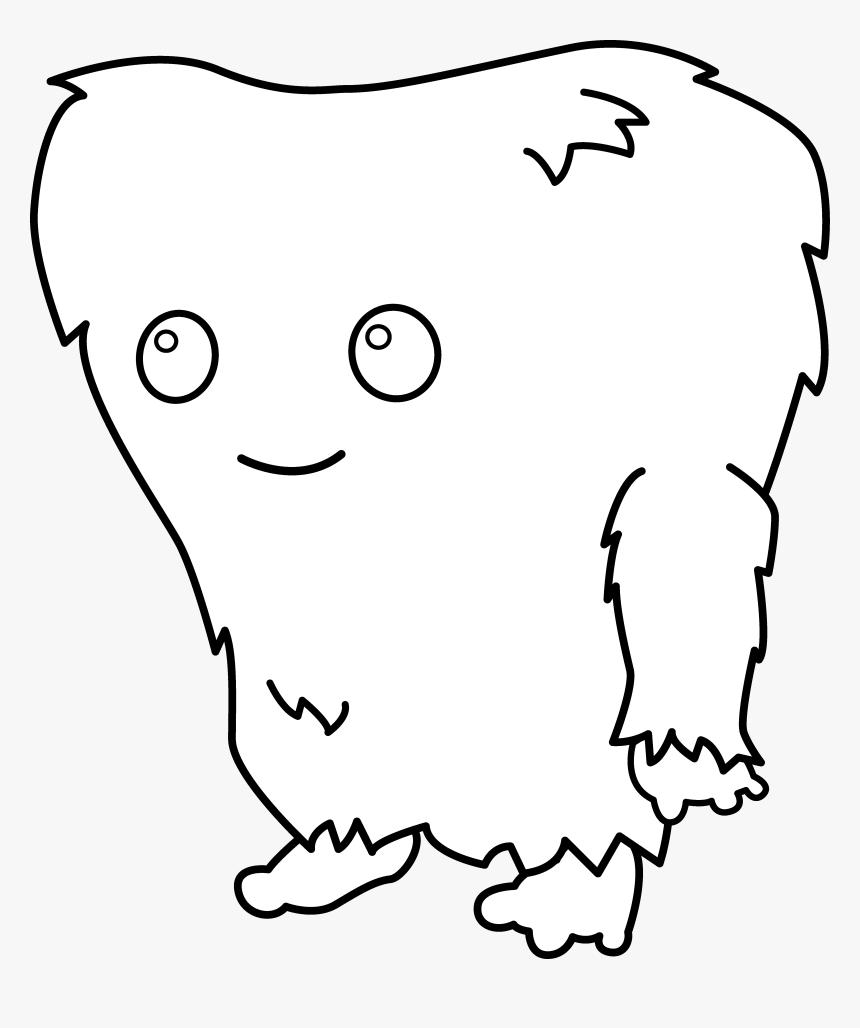 Cute Monster Clipart Black And White Fuzzy, HD Png Download, Free Download