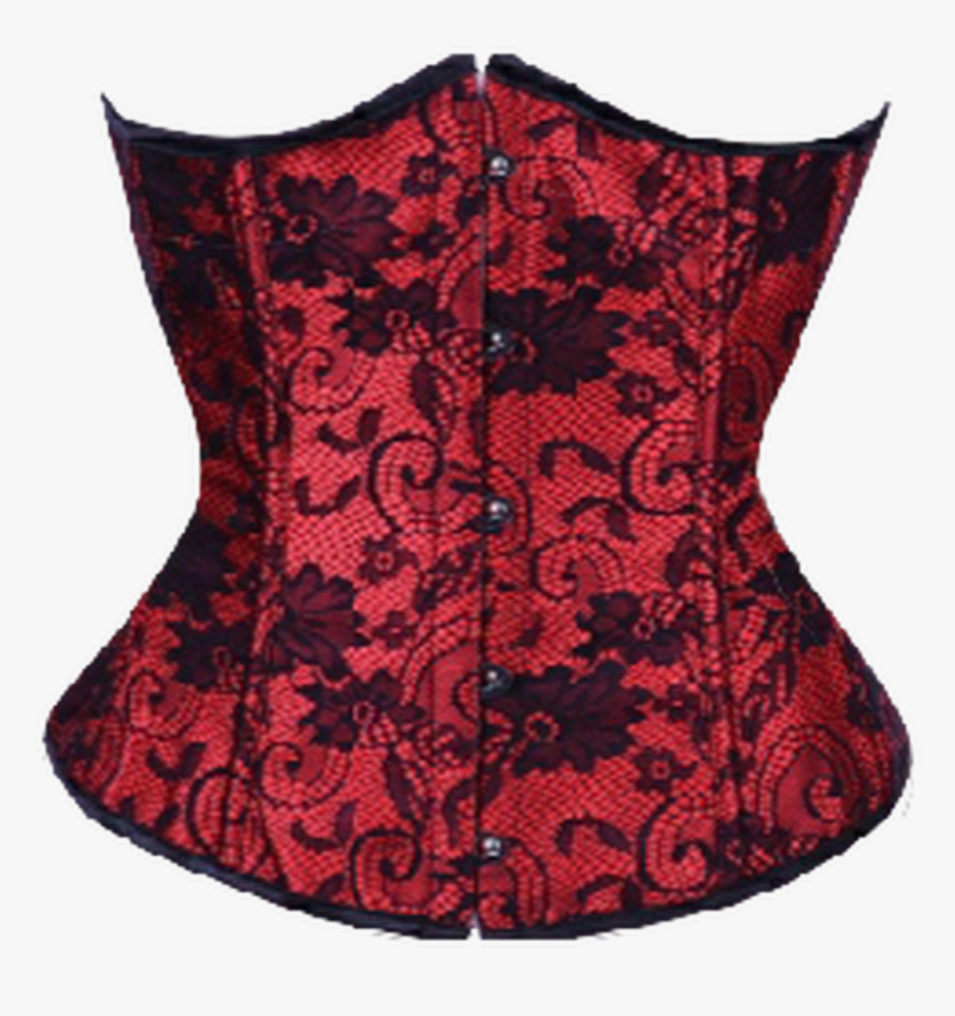 Burlesque Waist Cincher Red With Black Lace Trim - コルセット 赤, HD Png Download, Free Download
