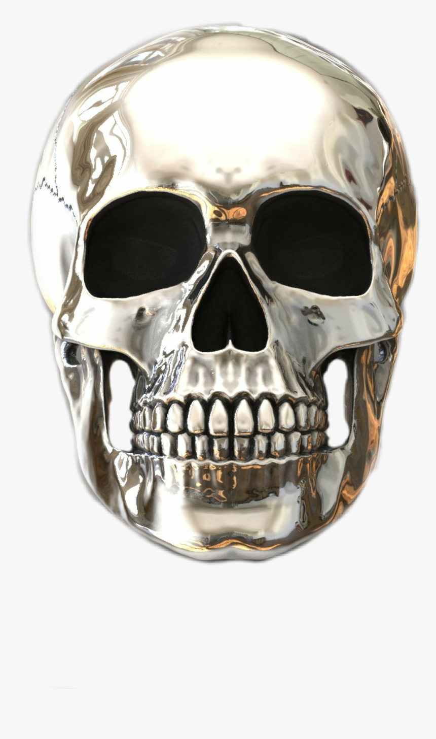 #💀 #skull #chrome #silverskull
#skullhead #stickers - Stainless Steel Skull Ring Anatomical, HD Png Download, Free Download