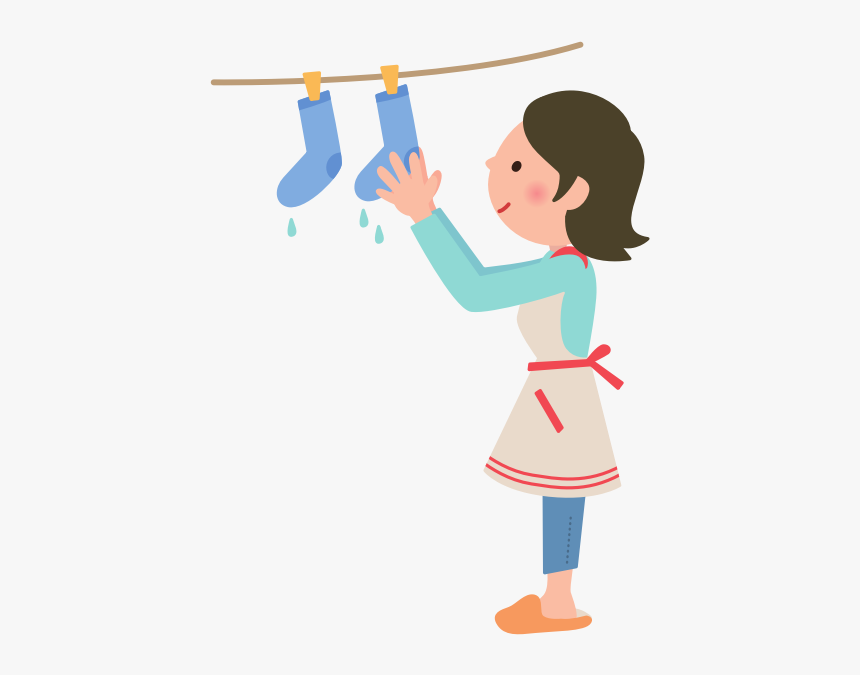 Woman Hanging Out Laundry On The Clothesline - Hang Out The Clothes, HD Png Download, Free Download