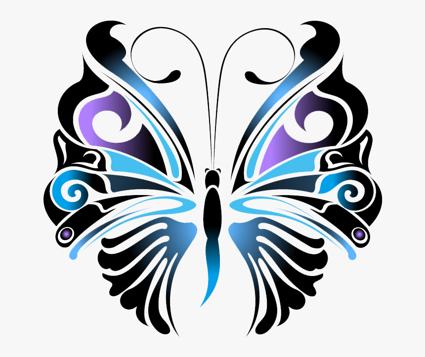Butterfly Tattoo Stencil Drawing - Butterfly Stencil Tattoo Designs, HD Png Download, Free Download