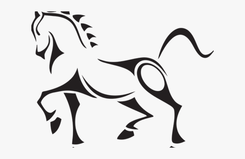 Rider Clipart Tribal - Dessin De Cheval Tribal Facile, HD Png Download, Free Download