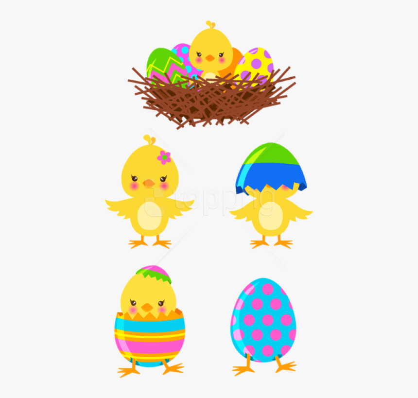 Free Png Download Easter Chicks Set Png Images Background, Transparent Png, Free Download