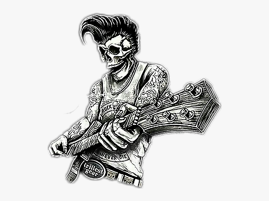 Rock Rockabilly Rockmusic Rock And Roll Oldskull Skullr - Rockabilly Png, Transparent Png, Free Download