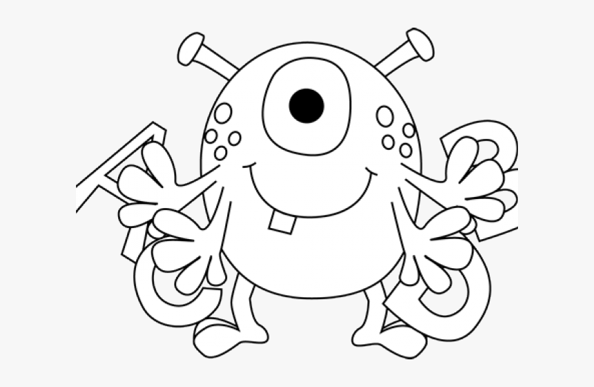 Monster Clipart Black And White, HD Png Download, Free Download