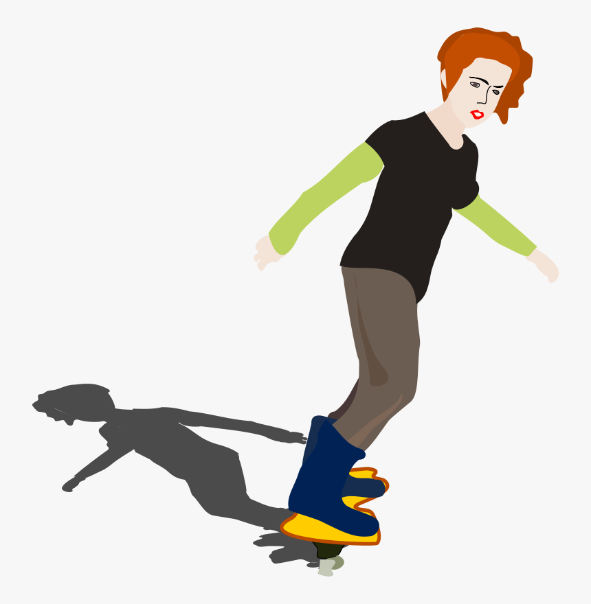 Girl Skateboard Clipart - Niña Con Patineta Png, Transparent Png, Free Download