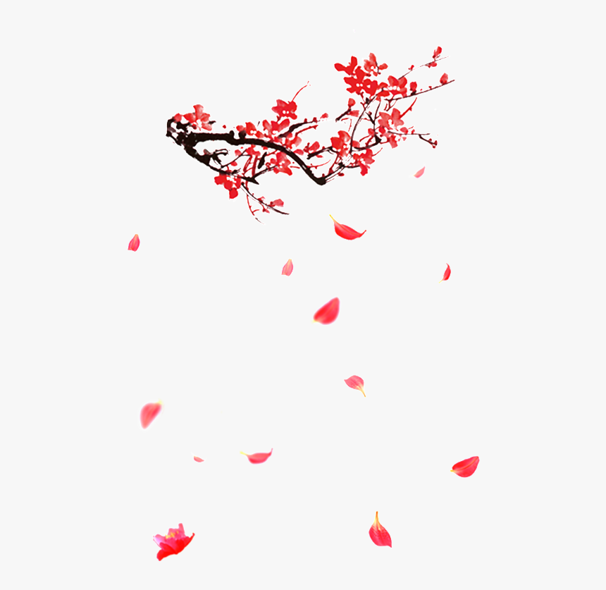 Red Ink Plum Png - Chinese Cherry Blossom Png, Transparent Png, Free Download