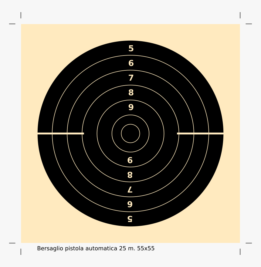 Bersaglio Pistola Automatica 25m - Shooting Target, HD Png Download, Free Download