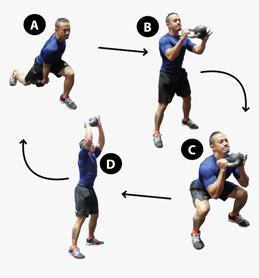 One Arm Kettlebell Swing With Lunges, Squat And Shoulder - Lunge, HD Png Download, Free Download