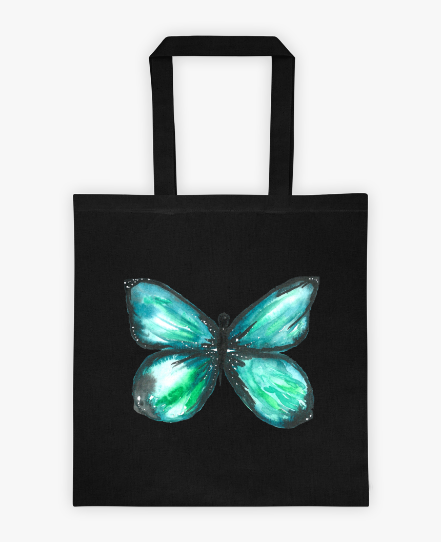 Green Butterfly Cotton Canvas Tote Bag - Lycaenid, HD Png Download, Free Download