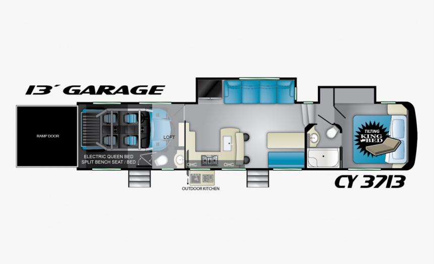 2020 Cyclone 3713 Floor Plan Img - Heartland Cyclone 4101, HD Png Download, Free Download