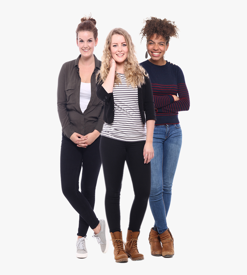 Three Happy Women - Full Body Person Whole Body Girl, HD Png Download, Free Download