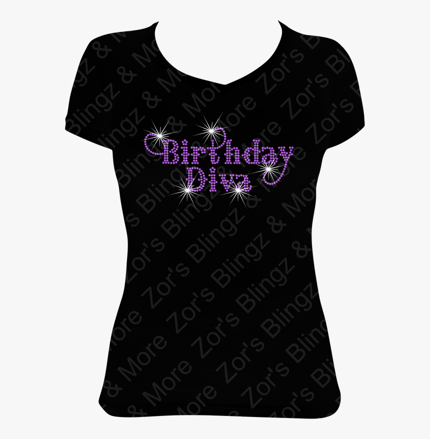 Birthday Diva Rhinestone Design T-shirt - Blouse, HD Png Download, Free Download