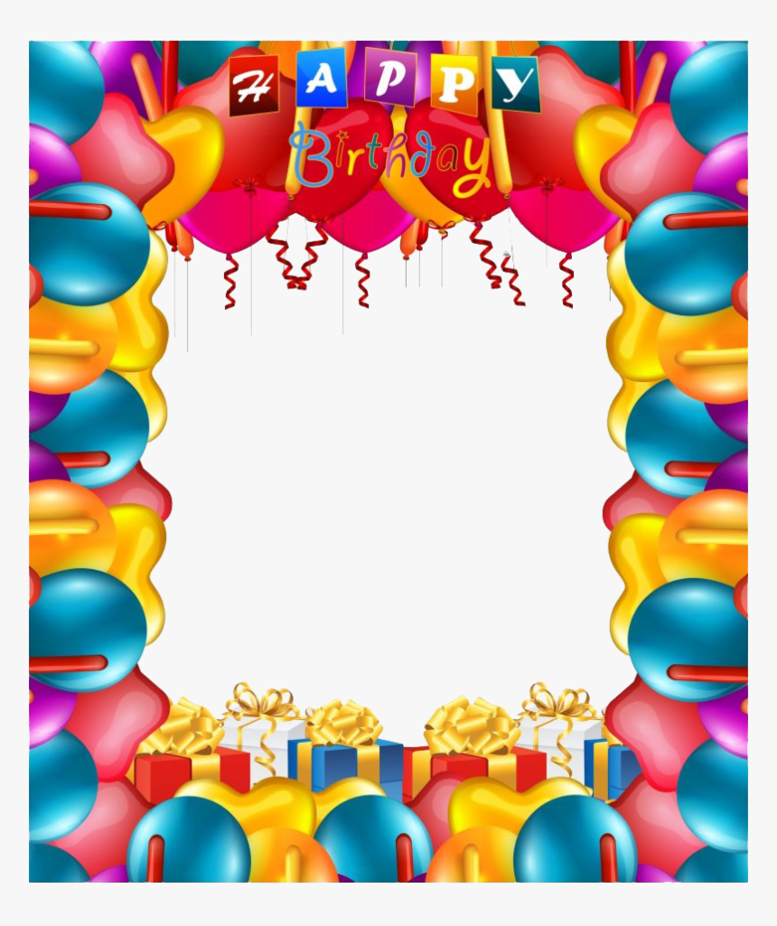 Balloons Birthday Frame Png Image - Transparent Background Happy Birthday Frames, Png Download, Free Download