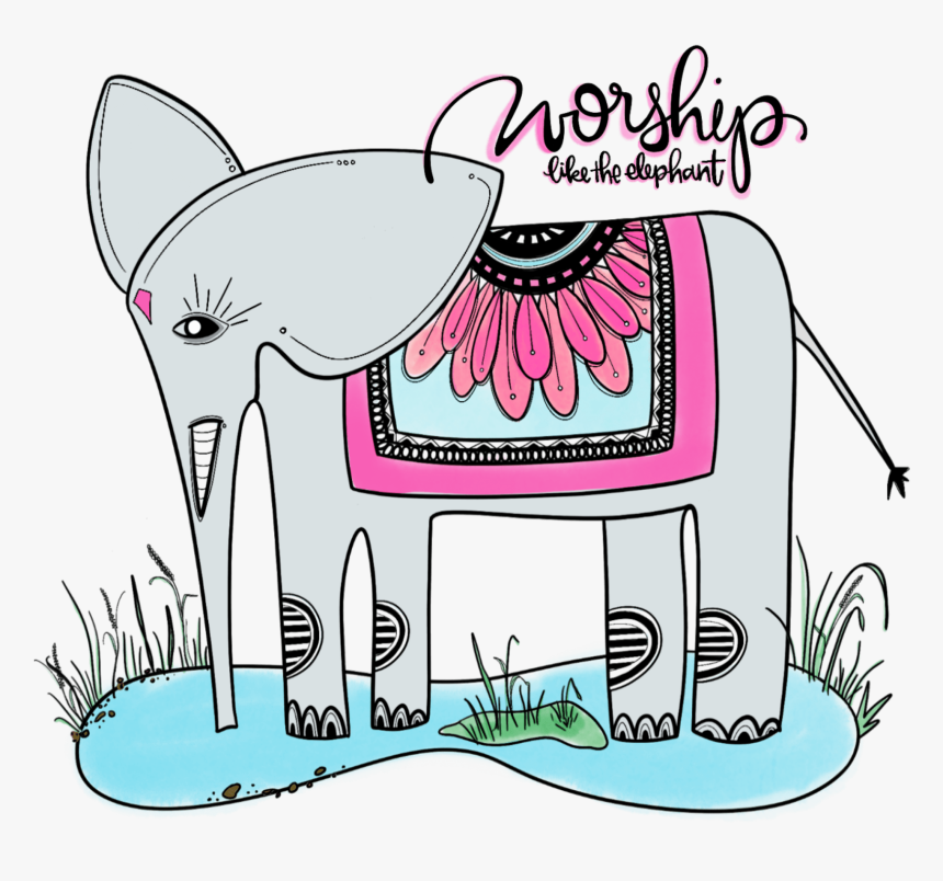 I Want To Worship Like The Elephant Leading Others - Cartoon, HD Png Download, Free Download