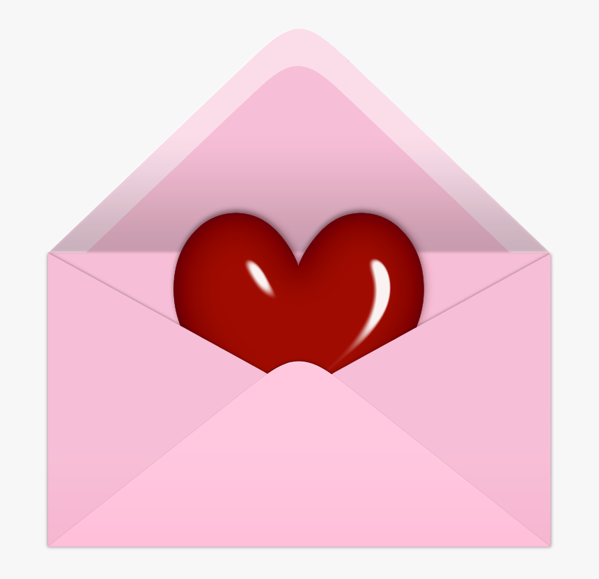 Pink Valentine Letter With Red Heart Png Clipart Picture - Hình Ảnh Bức Thư, Transparent Png, Free Download