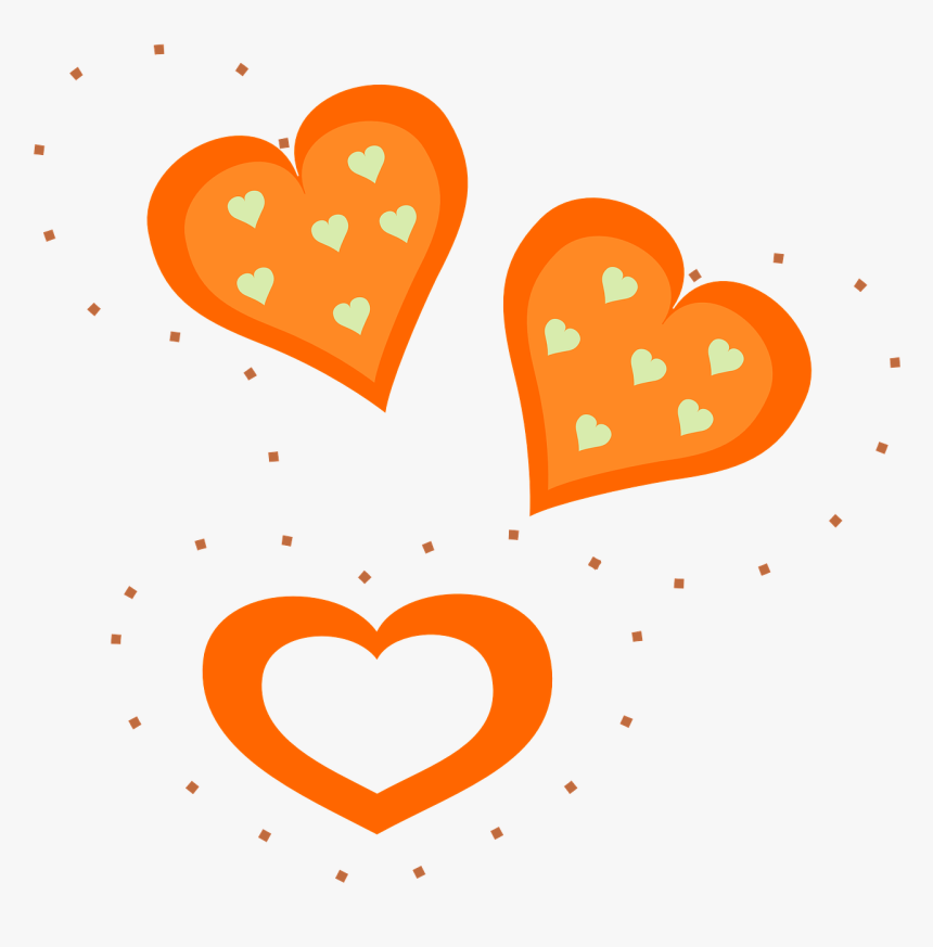Valentine Orange Hearts Svg Clip Arts - Valentine Clip Art, HD Png Download, Free Download