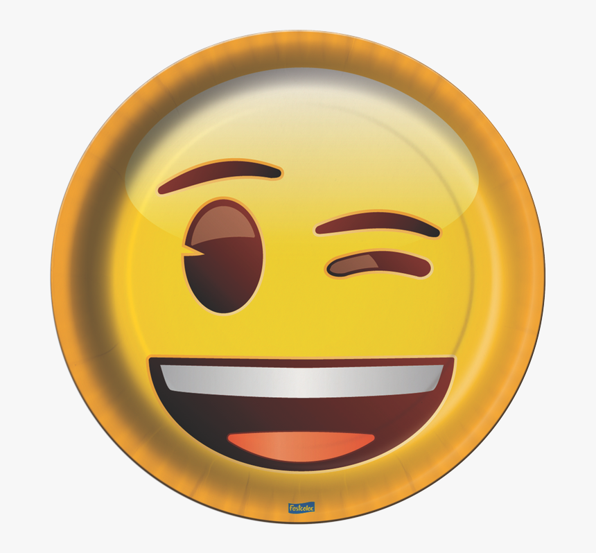 Prato Descartável Emoji Feliz 08 Unidades Festcolor - Emoji With Two Heart Eyes, HD Png Download, Free Download