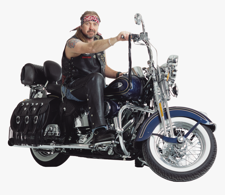 Motorbiker On Motorcycle Png Image, Man On Motorcycle - Harley Davidson Rider Png, Transparent Png, Free Download