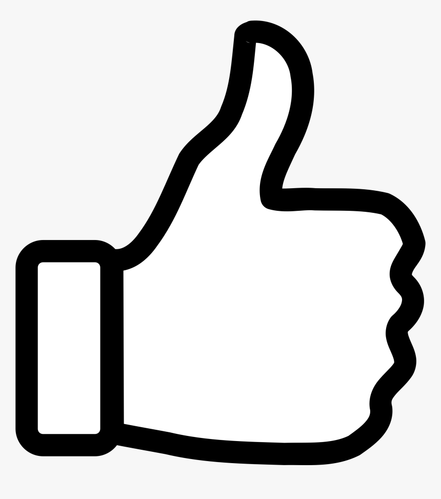 Thumbs-up Outline Clip Arts - White Thumbs Up Png, Transparent Png, Free Download
