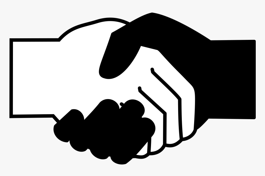 Transparent Handshake Icon Png - Shake Hand Cartoon Black And White, Png Download, Free Download