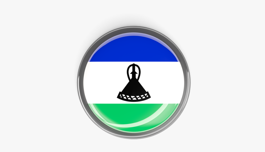 Metal Framed Round Button - Lesotho Flag, HD Png Download, Free Download