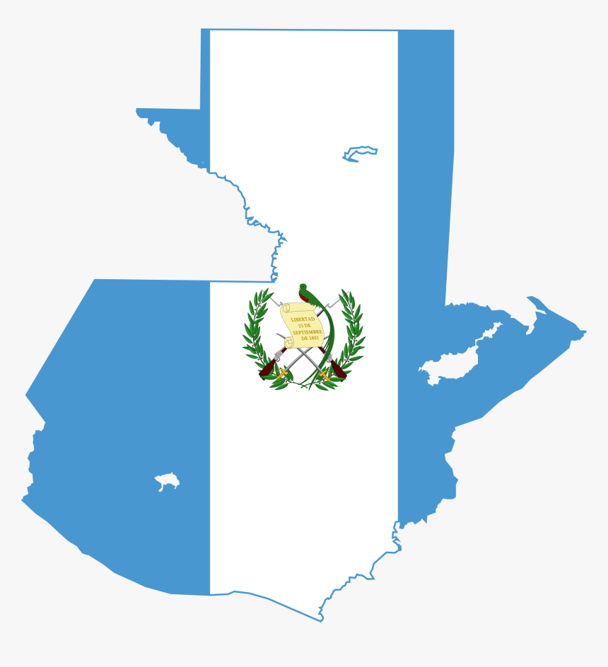 Clip Art Guatemala Flag Symbols - Guatemala Flag Map, HD Png Download, Free Download