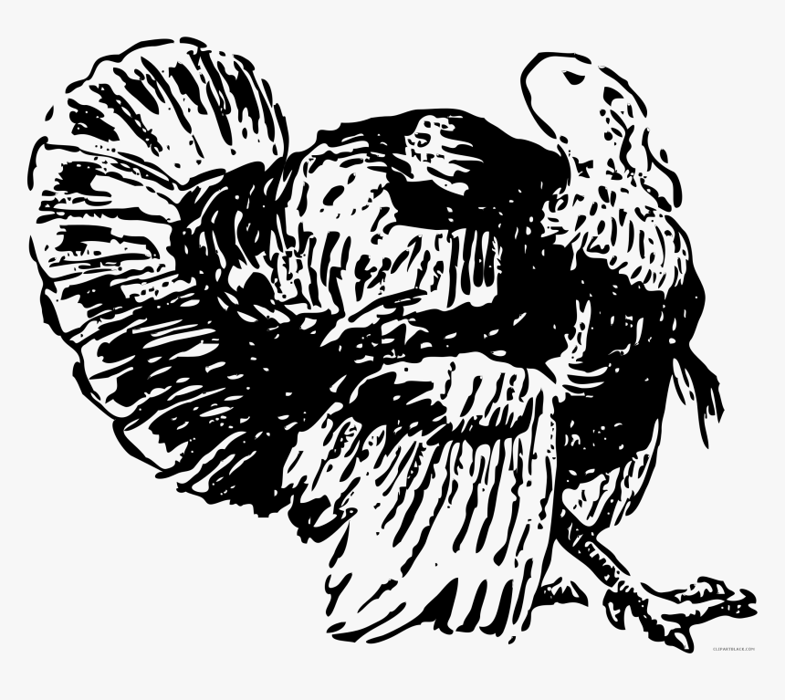 Turkey Png Black And White - Clip Art, Transparent Png, Free Download