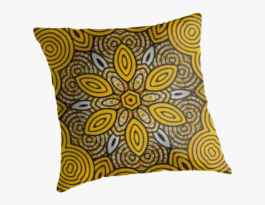 African Print Starburst-yellow - Cushion, HD Png Download, Free Download